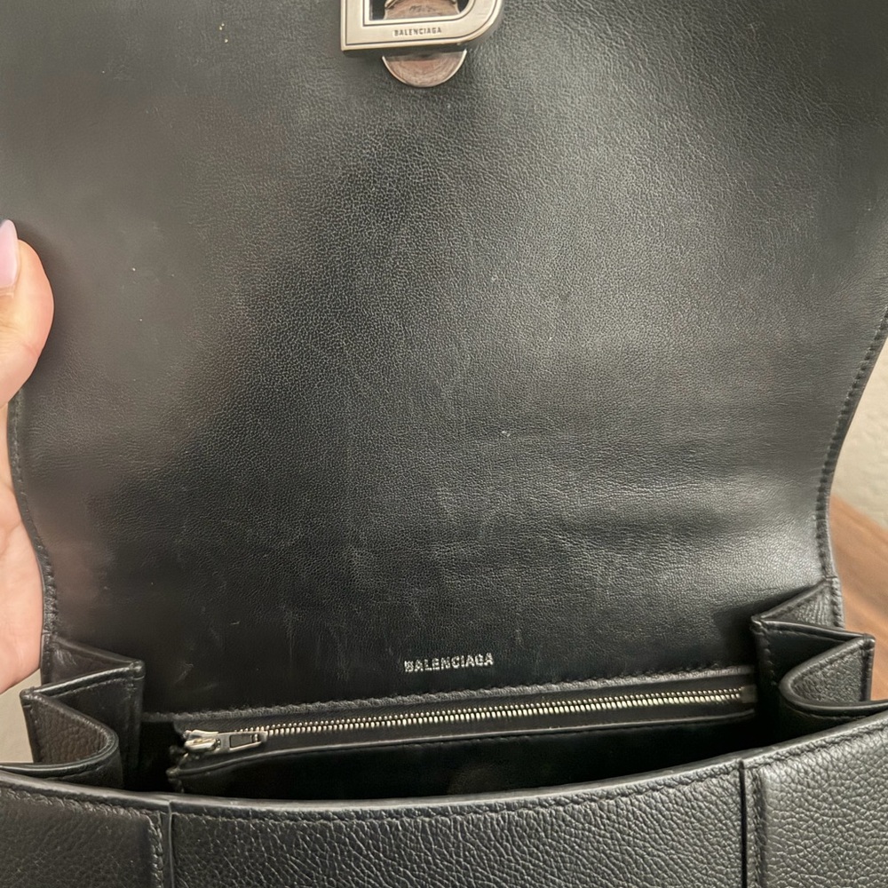 Balenciaga Grained calf skin medium hourglass top handle bag - black - Picture 5 of 11